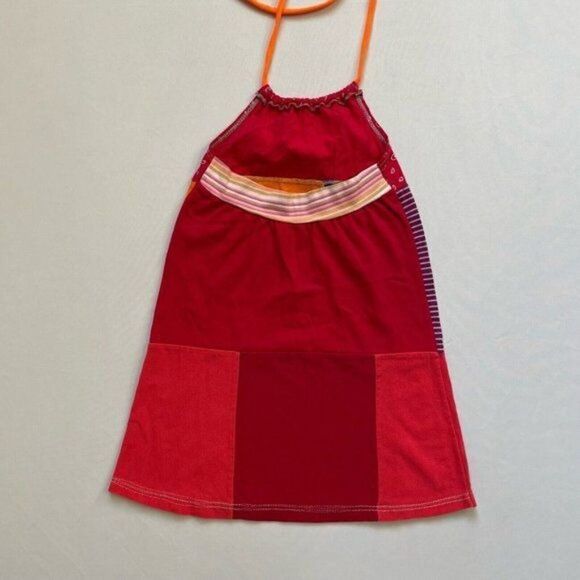 CourtneyCourtney Girls Red Dress 7/8 Sleeveless Halter Colorblock Turtle Hearts - Picture 8 of 10